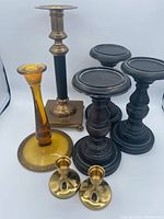 All seven candleholders grouped