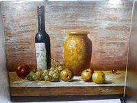 Front view of entire painting showing subject matter and size