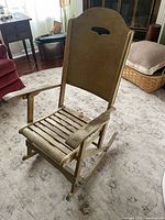 Folding rocking chair unfolded, front-left view