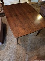 Top view of the table with leaf inserted