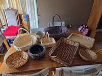 Overview of all nine baskets on table