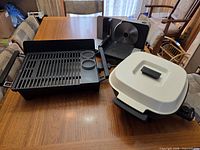 All three countertop appliances on tabletop