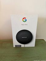 Front of Google Nest Mini retail box