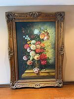 Front view showing entire framed painting