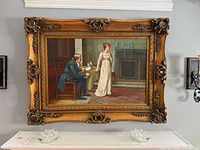 Straight-on view of full painting and frame