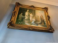 Full view of framed print on wall