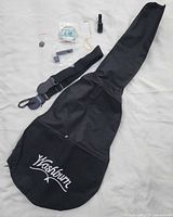 Gig bag with accessories laid out
