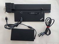 Dock, power adapter, AC cord and keys overview