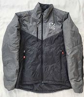 Front view of grey/black Gin insulated jacket