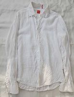 Front view of Boss Orange white shirt showing full garment