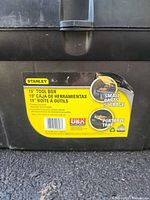 Front label of Stanley 19" toolbox