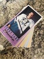 Stack of Score Power Play hockey trading cards, top card Terry Yake