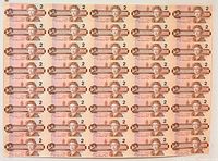 Full view of entire uncut sheet showing 40 notes