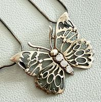 Angled view of pendant and portion of chain