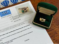 Appraisal document and ring in box
