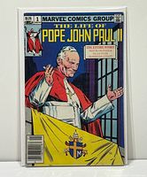 Front cover of bagged and boarded comic showing title, issue number, and cover art