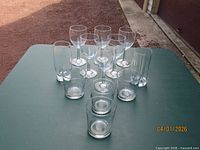 Group view of all 12 glassware pieces