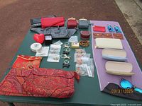 overview of all accessories arranged on table