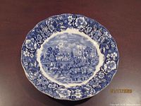 Entire dish front view showing pattern and border