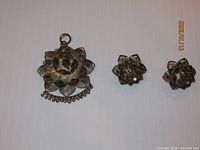 pendant and both earrings overview