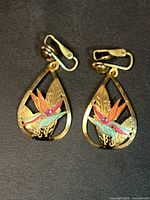 Front view showing complete pair of earrings