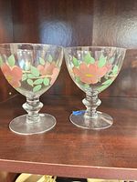 Two Franciscan Desert Rose goblets front view