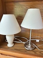 Both lamps side by side showing full view with shades and cords