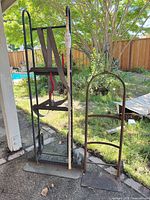 Front view of both steel hand trucks side by side