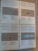 Overview of four album pages showing all mounted stamps