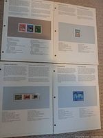 Overview of four album pages showing placement of all stamps