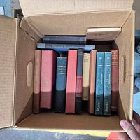 Top view of box showing all vintage hardcovers inside