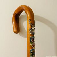Crook handle section with deer head badge and upper badges