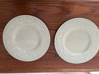 Two Wedgwood Patrician plates front view showing design