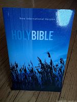 Front cover of the Holy Bible NIV paperback standing upright