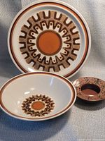 Plate, bowl and ashtray group