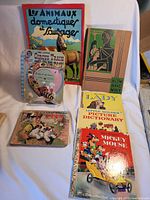 Group shot of all seven books standing and laying flat