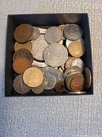 Coins inside small box