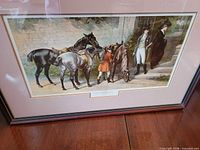 Full view of framed lithograph Twix Love and Duty