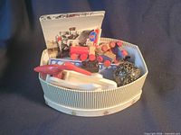 Group shot showing all items in striped box