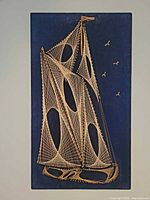 Full view of string art sailboat panel