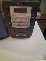 Front view of Sony PMC-107 main unit showing control panel and cassette deck