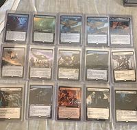 All 30 sleeved extended-art rare cards in nine-pocket layout