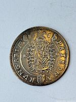 Obverse side of 1681 Hungary 15 Krajcar silver coin