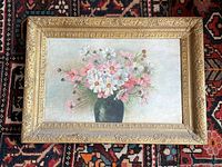 Front view of framed oil painting showing full composition and frame