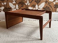 full view of teak bed tray table