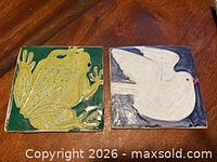 both ceramic tile trivets front view