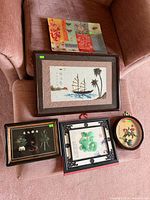 Overview of all five Asian decorative pieces