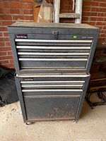 Full front view of the two-piece Craftsman rolling tool chest