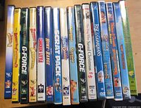 Spines of all seventeen DVD cases showing titles, rating, studio logos