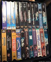 Box view showing James Bond run and assorted other tapes